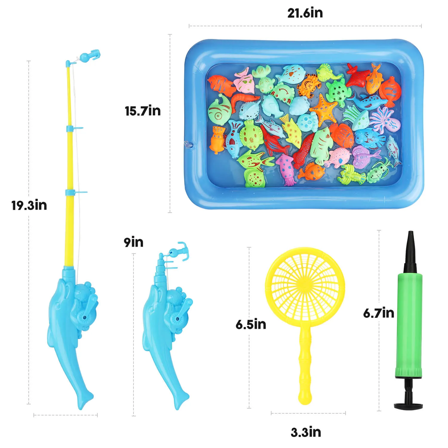 Kids Magnetic Fishing Game - 4 fishing rods