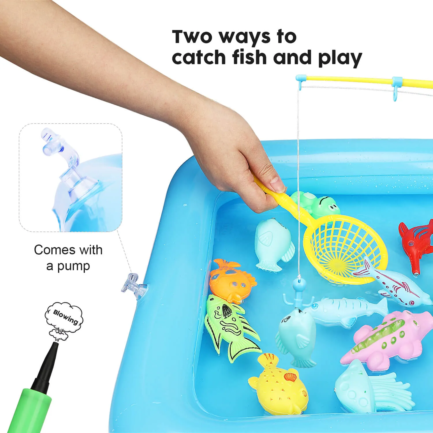 Kids Magnetic Fishing Game - 4 fishing rods
