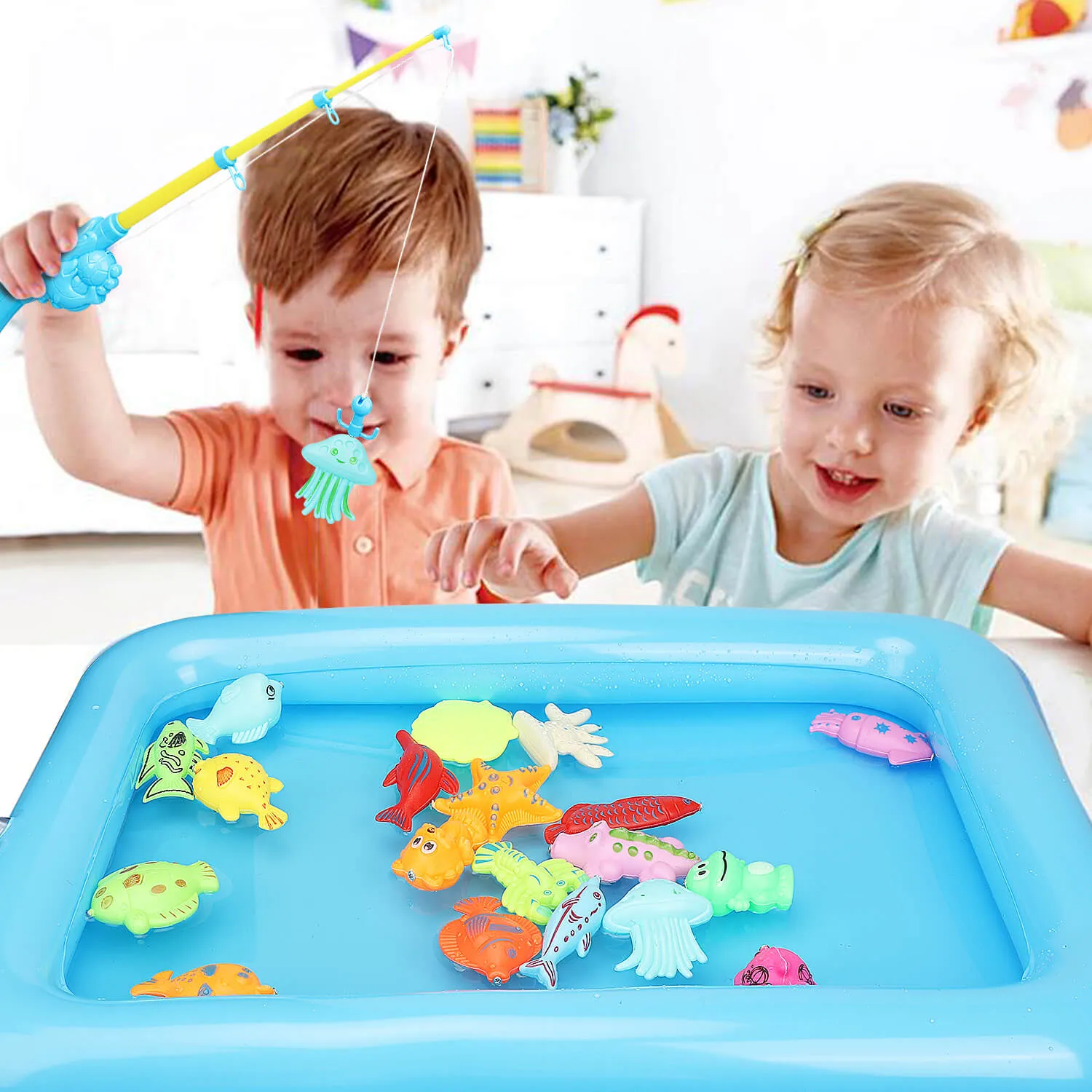 Kids Magnetic Fishing Game - 4 fishing rods