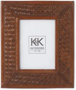 Leather Basket Weave Frame, 5X7