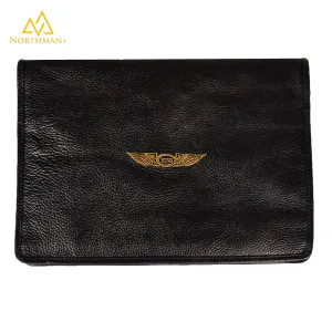 Leather Logbook cover for pilots with licence pockets