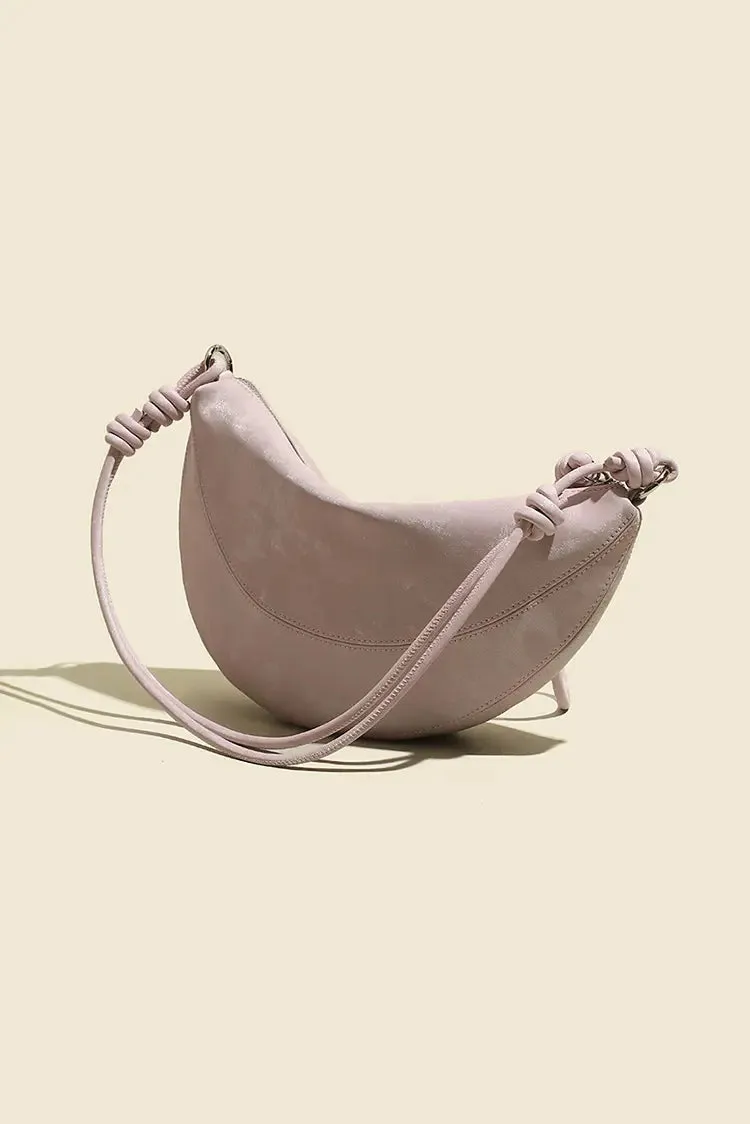 Leather Shoulder Hobo Bag with Knotted Straps