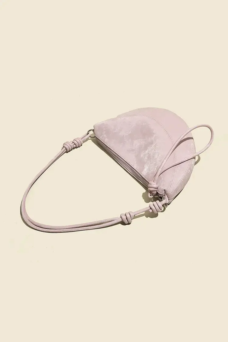 Leather Shoulder Hobo Bag with Knotted Straps