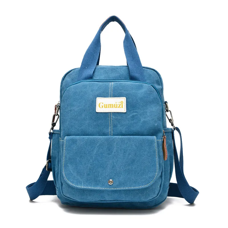 Leisure Canvas Shoulder Bag Wearproof Multi-functional Backpack