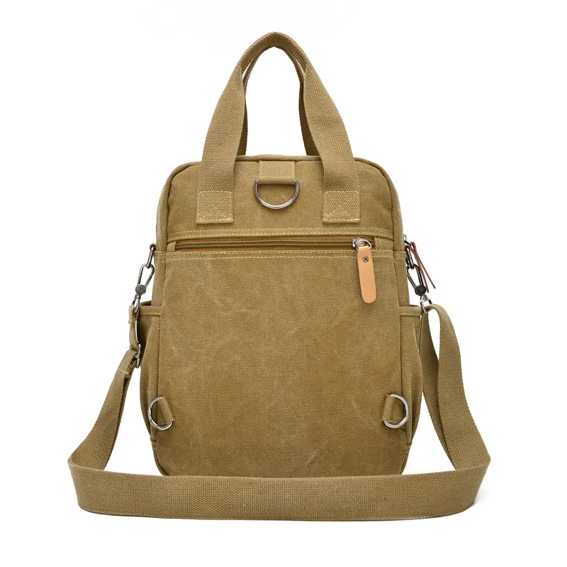 Leisure Canvas Shoulder Bag Wearproof Multi-functional Backpack
