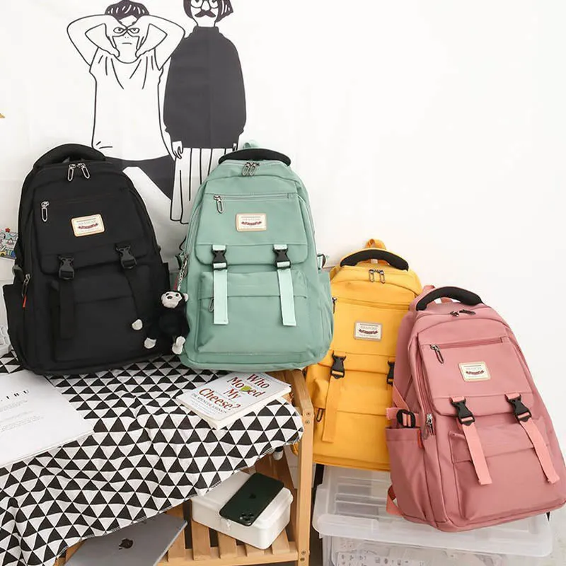 Lightweight Waterproof Solid Color Nylon Backpack Daypack Bookbag for Travel School