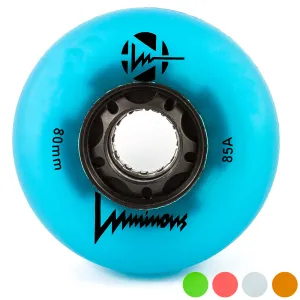 Luminous 80mm LED Glow Light Up Inline Skate Wheels - 4 pack