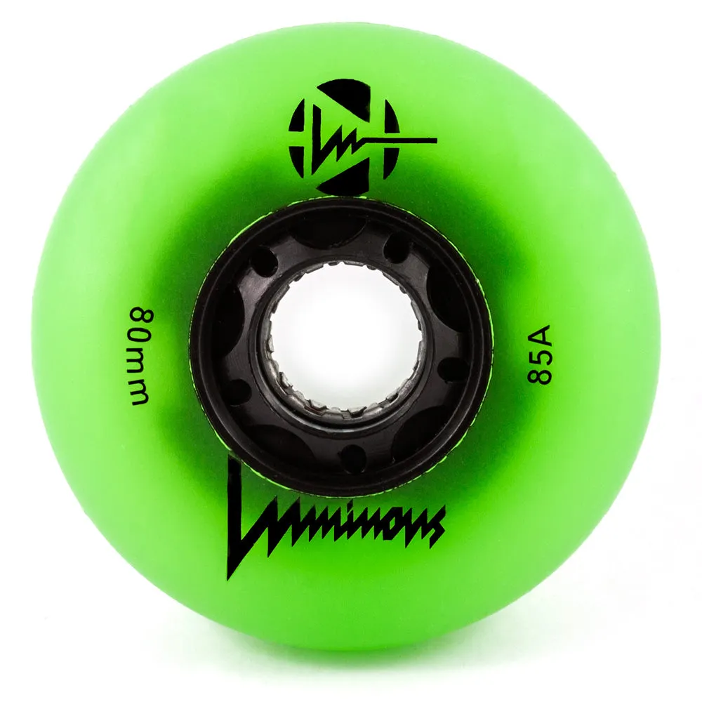Luminous 80mm LED Glow Light Up Inline Skate Wheels - 4 pack