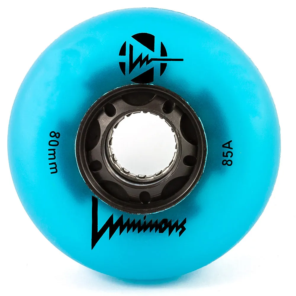 Luminous 80mm LED Glow Light Up Inline Skate Wheels - 4 pack