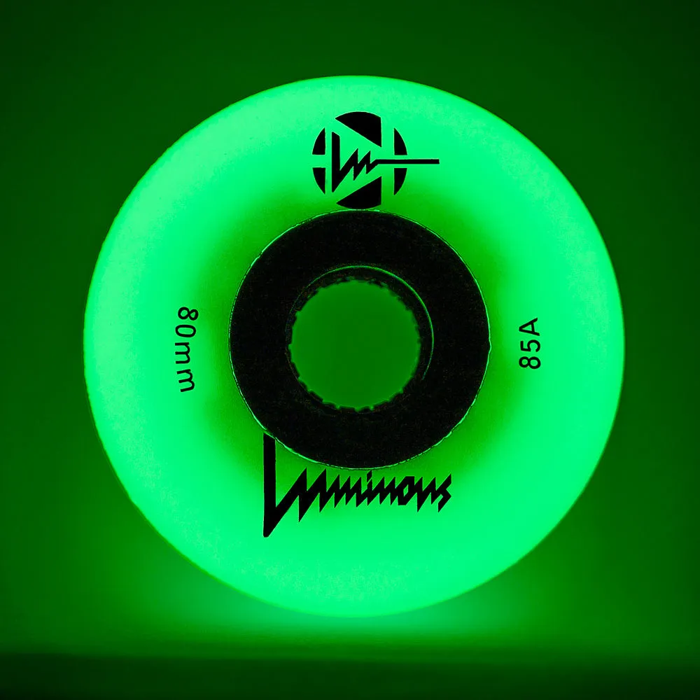 Luminous 80mm LED Glow Light Up Inline Skate Wheels - 4 pack