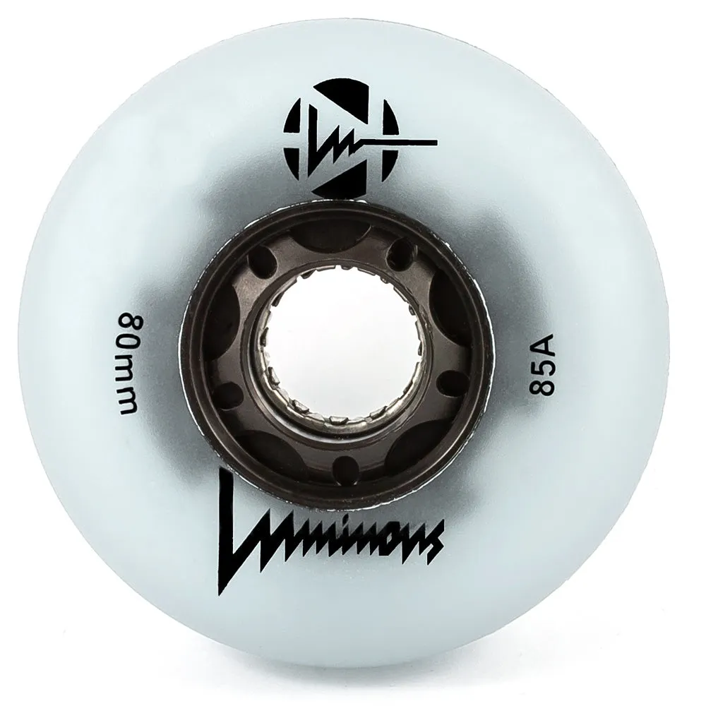 Luminous 80mm LED Glow Light Up Inline Skate Wheels - 4 pack