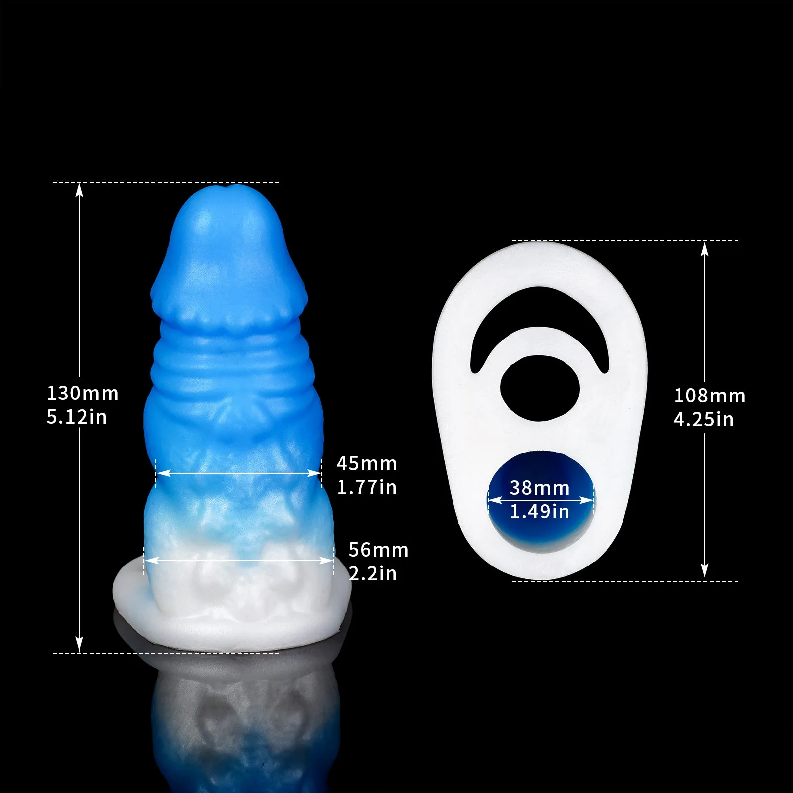 Luminous Big Girthy Silicone Penis Sleeve Enlarger - Realisticdildo Cock Ring Trainer Male Sex Toy