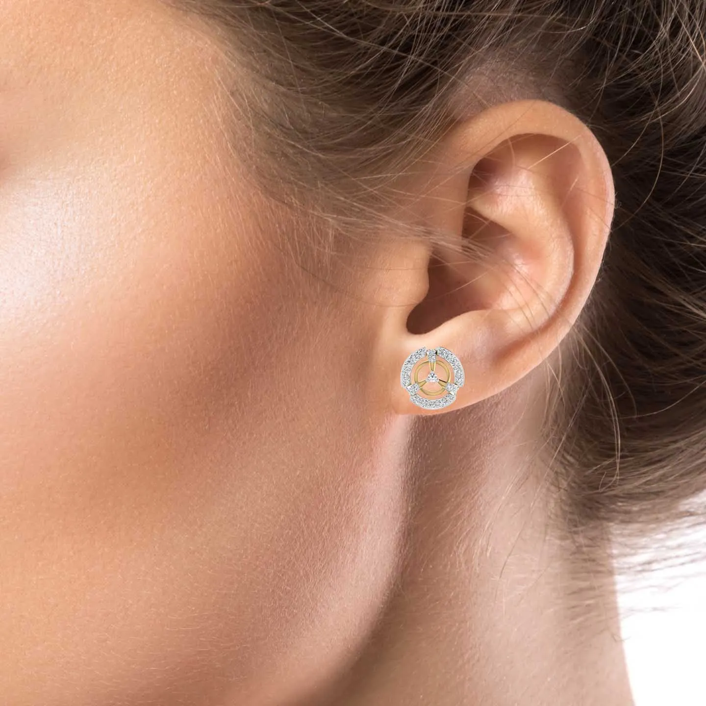 Luminous Harmony Silver Stud Earring