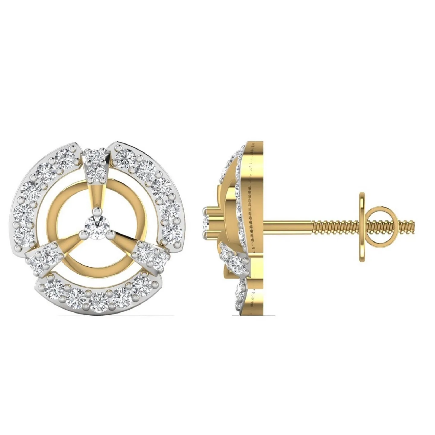 Luminous Harmony Silver Stud Earring
