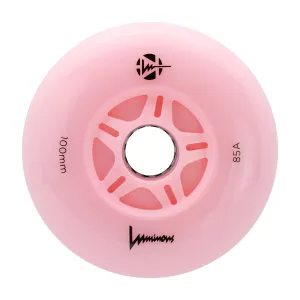 Luminous LED Inline Skate Wheels 100mm/85A - Flamingo - SOLD BY THE SINGLE WHEEL