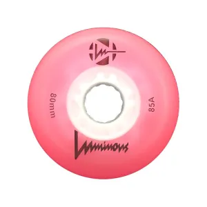 Luminous LED Inline Skate Wheels 80mm/85A - Pink - SOLD BY THE SINGLE WHEEL