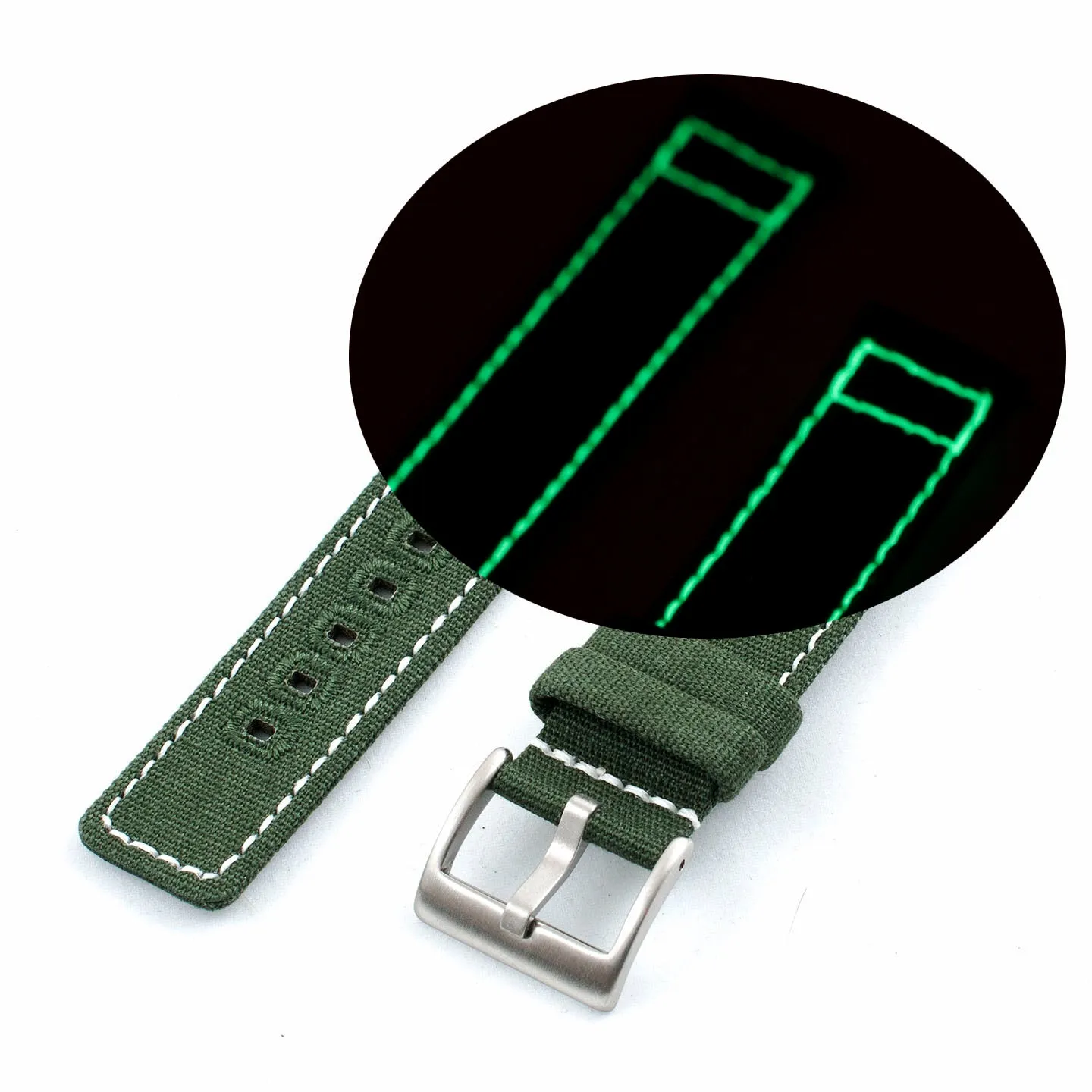 Luminous Stitching Canvas Watch Straps