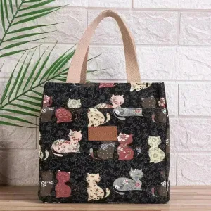 Lunch At Work Lunch Box Bag Aluminum Foil Thickening Handheld Canvas Insulated Lunch Bag for Women  Stylish Tote  Work Lunch Bag
