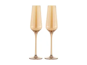 Maxwell & Williams Glamour Flute 230ML Set of 2 Gold Gift Boxed