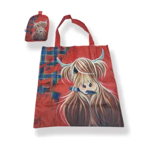 McMoo Tartan Paint Folding Bag
