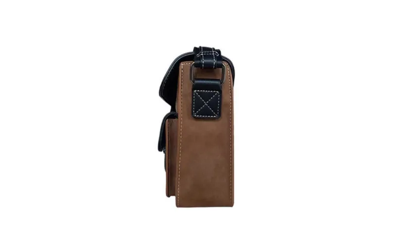 Men's Handheld Single Shoulder Cross Shoulder Official Document Business Backpack Multi functional Leather Designer Office Messenger Computer Cross Mail Delivery