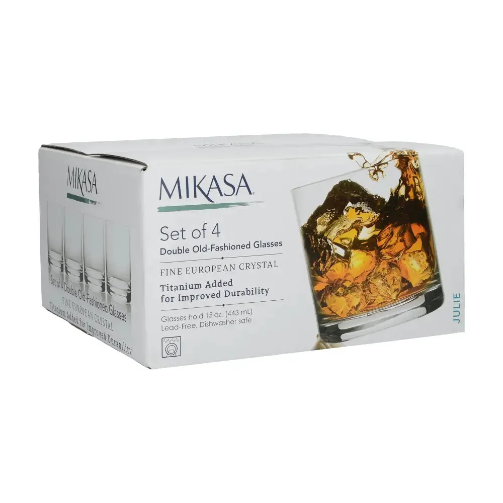 Mikasa Julie 15oz Double Old Fashioned Glass 4 Pack