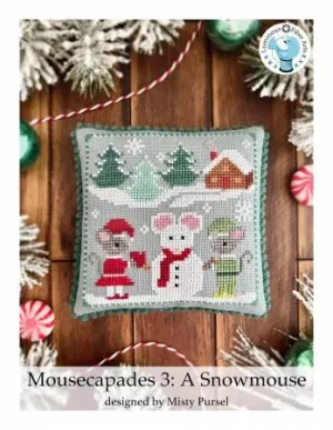 Mousecapades 3: A Snowmouse - Cross Stitch Pattern - Luminous Fiber Arts