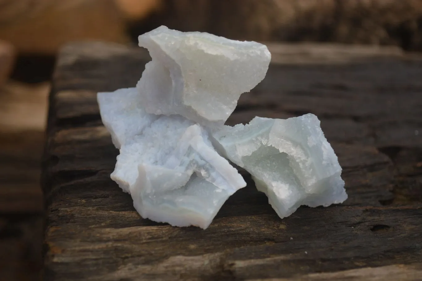 Natural Etched Blue Chalcedony Specimens x  From Nsanje, Malawi