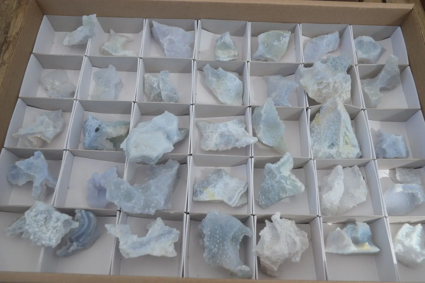 Natural Etched Blue Chalcedony Specimens x  From Nsanje, Malawi