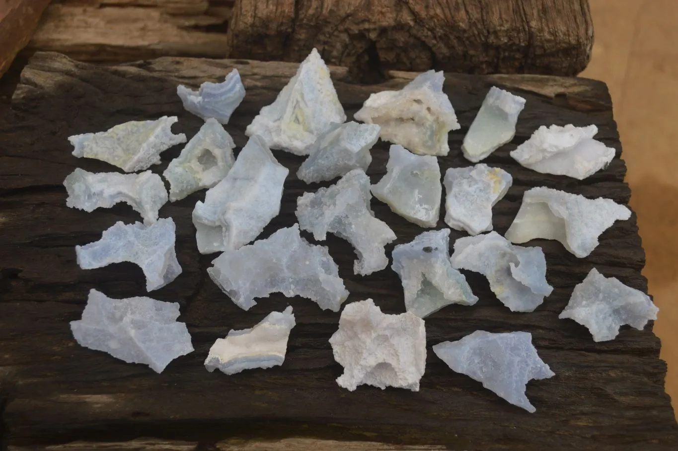 Natural Etched Blue Chalcedony Specimens x  From Nsanje, Malawi