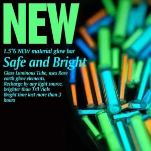 NEW glow bar VAG1~ 1.5*6mm/ 2*12mm/ 3*22.5mm glow in the dark