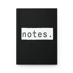 Notes Black Matte Hardcover Journal | Blank Book for Notetaking | Lined Notebook Diary Dream Log