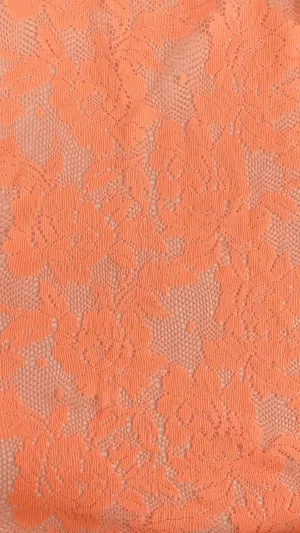 NYLON FLORAL DSN-T106048 LACE KNIT<br><h6>20-NEON ORANGE<br>149X-LC-T106048</h6>