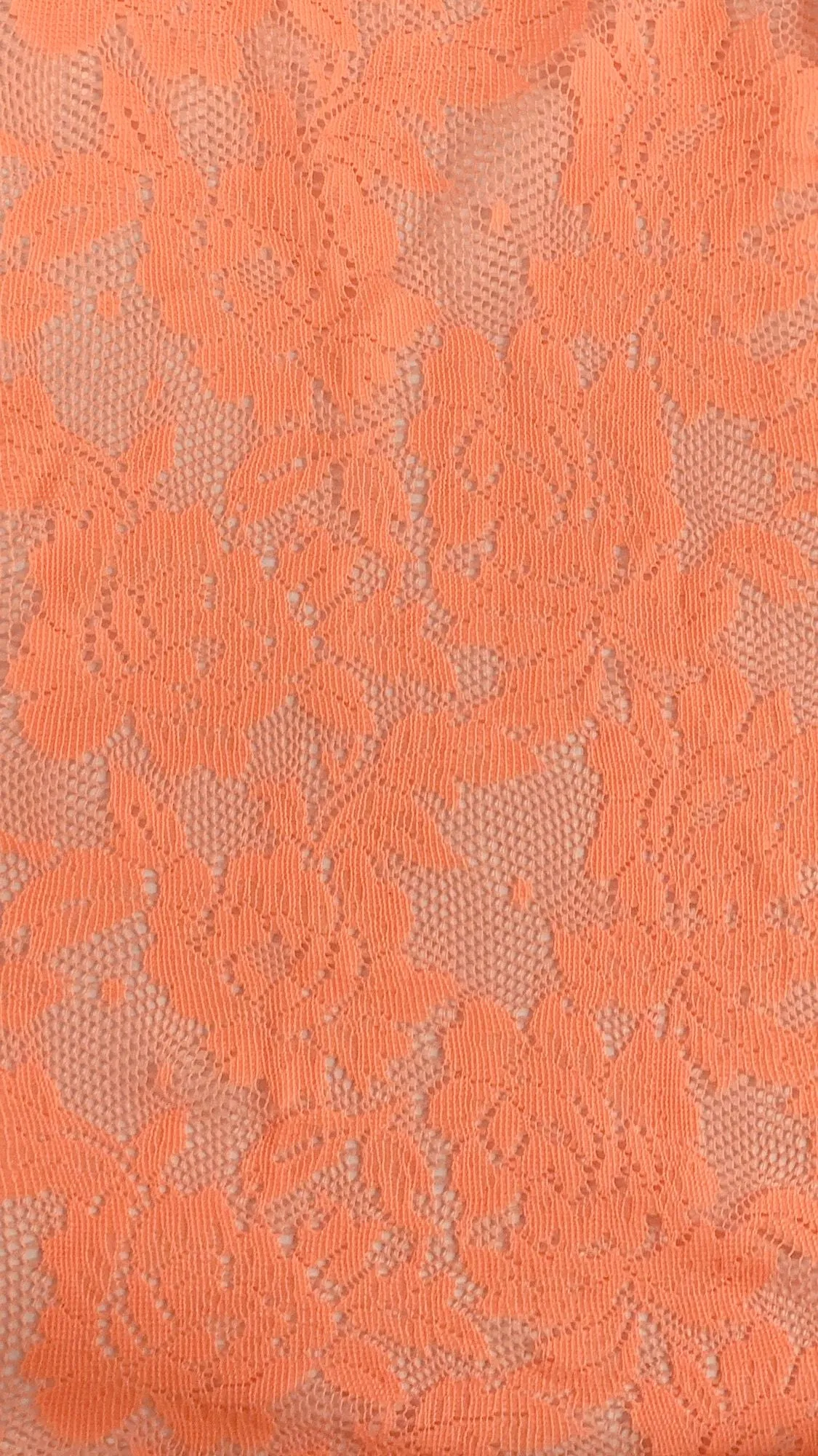 NYLON FLORAL DSN-T106048 LACE KNIT<br><h6>20-NEON ORANGE<br>149X-LC-T106048</h6>
