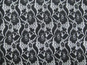 NYLON FLORAL "ZIA" STRETCHED LACE KNIT<br><h6>6-BLACK<br>LACE22-YZ</h6>