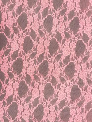 NYLON FLORAL STRETCHED LACE KNIT<br><h6>34-NEON PINK<br>LACE3-DT</h6>