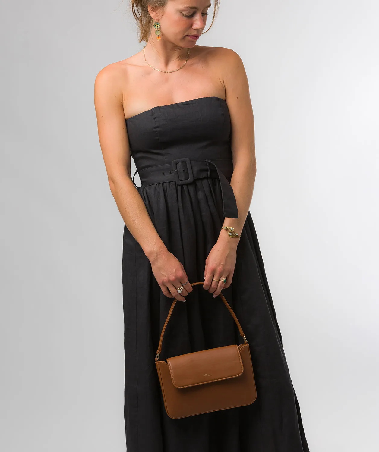 'Olivia' Oak Nappa Leather Evening Bag