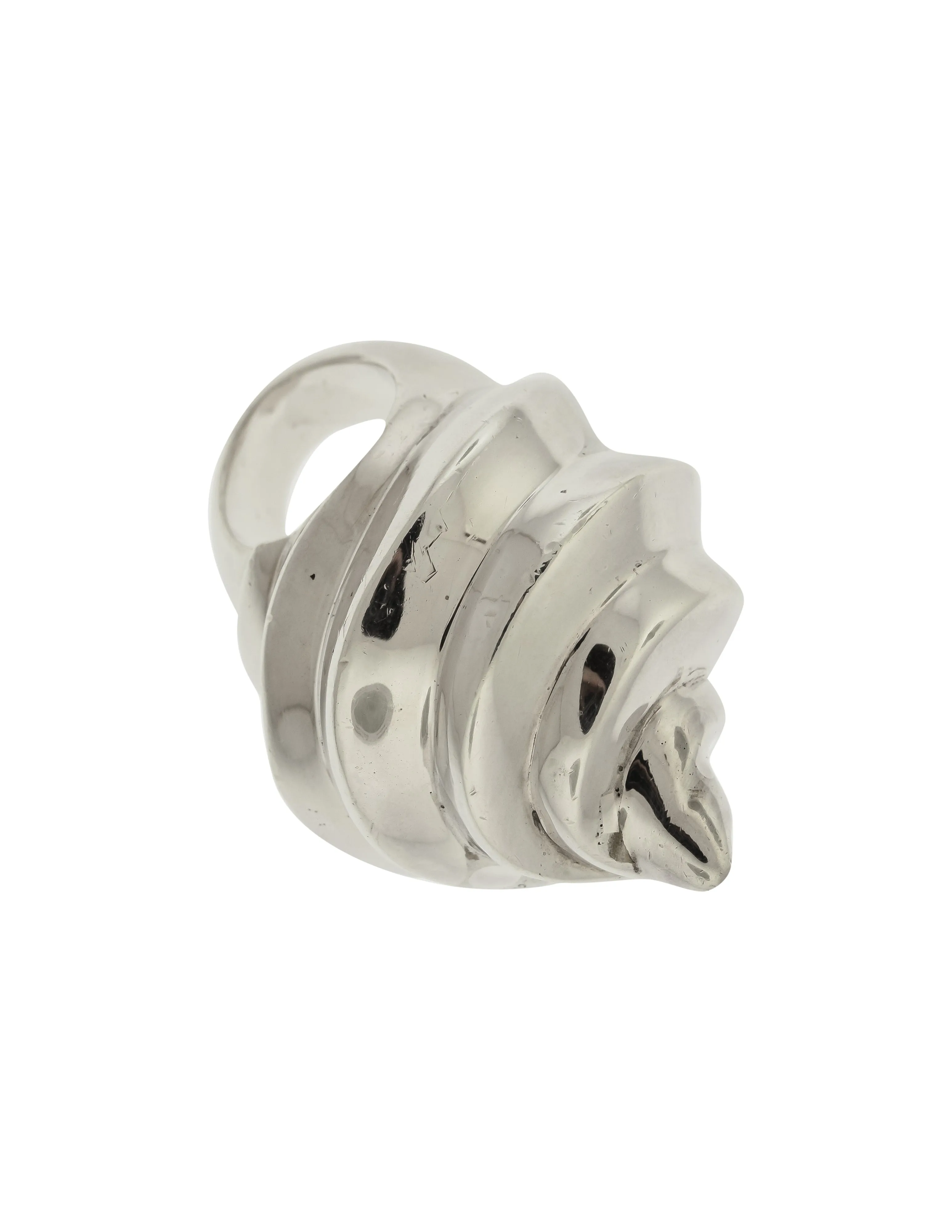 Patricia von Musulin Vintage Iconic Massive Oversized 'Fluted Spiral' 'Ice Cream Cone' Swirl Sterling Silver Ring