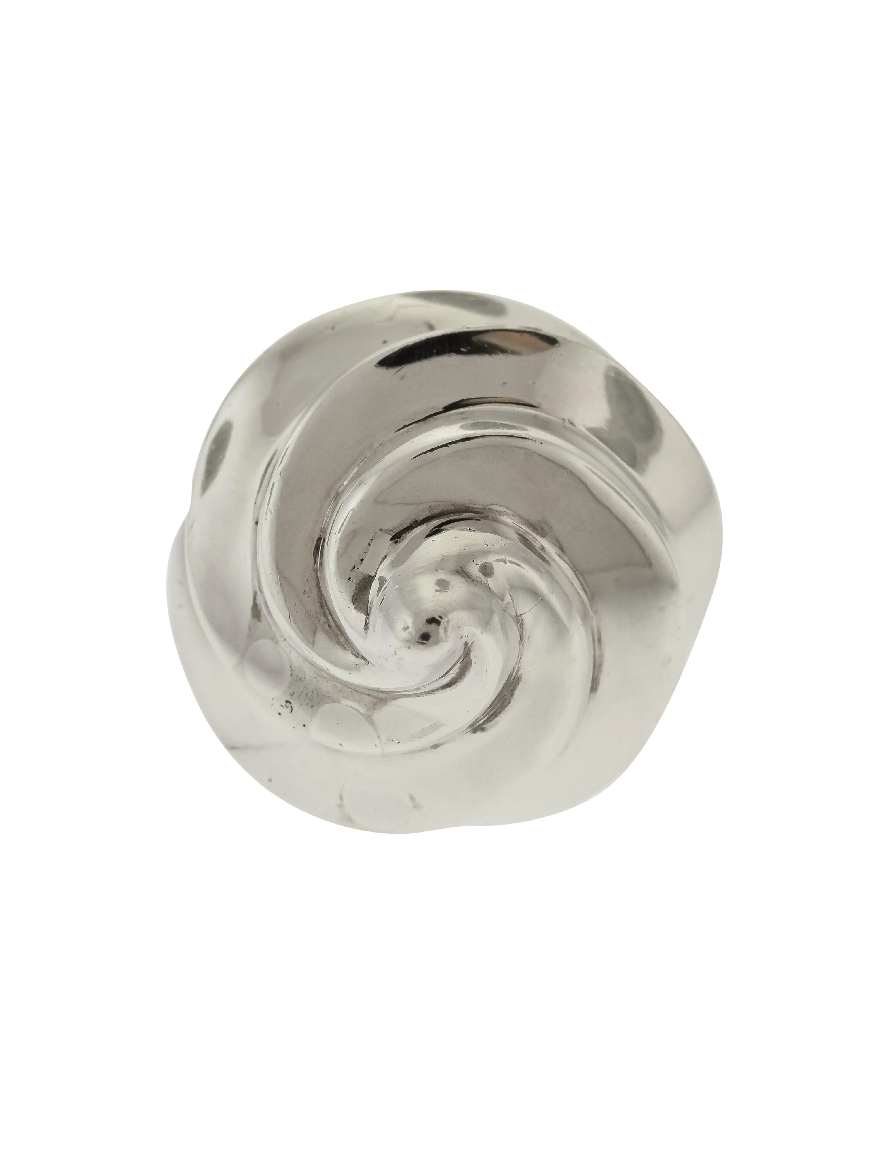 Patricia von Musulin Vintage Iconic Massive Oversized 'Fluted Spiral' 'Ice Cream Cone' Swirl Sterling Silver Ring
