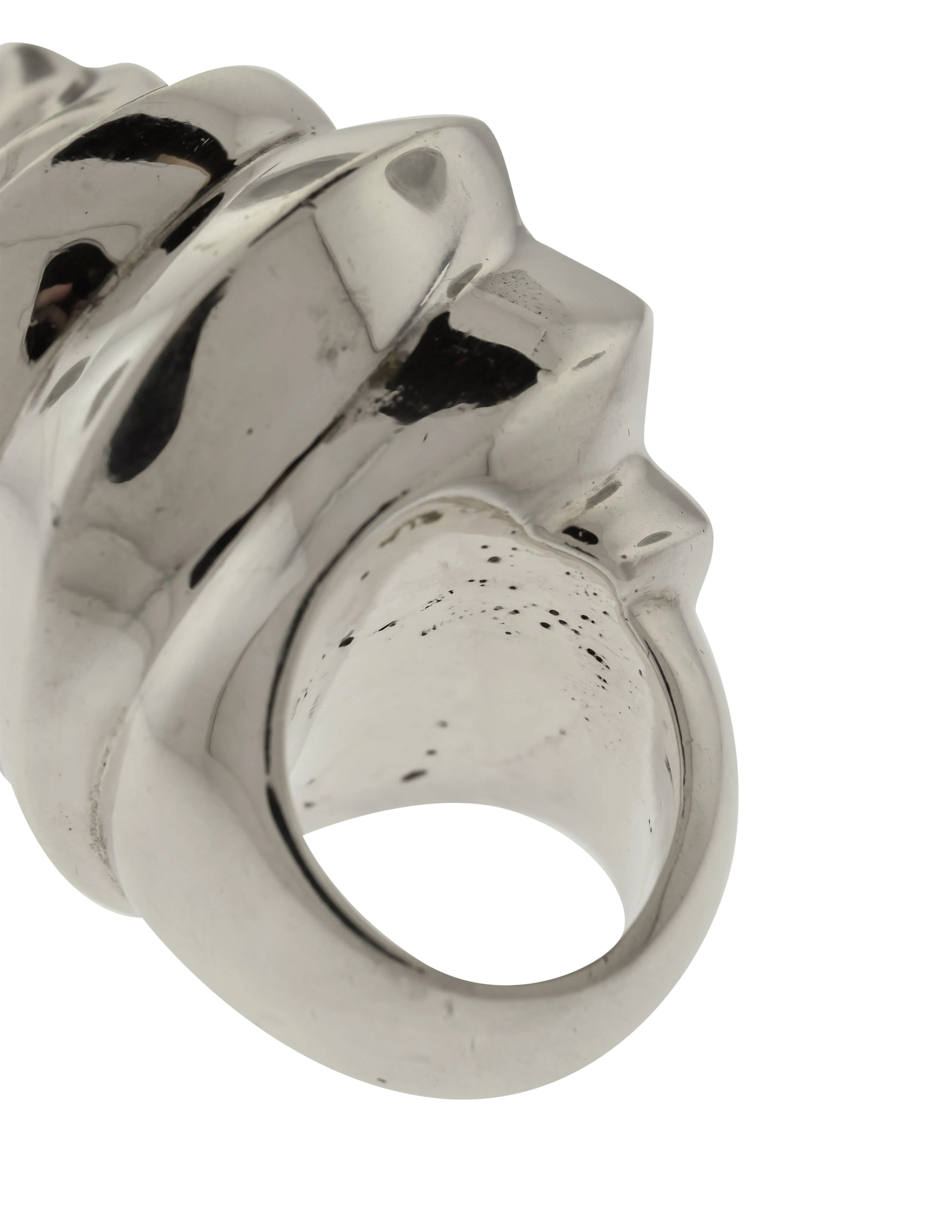 Patricia von Musulin Vintage Iconic Massive Oversized 'Fluted Spiral' 'Ice Cream Cone' Swirl Sterling Silver Ring