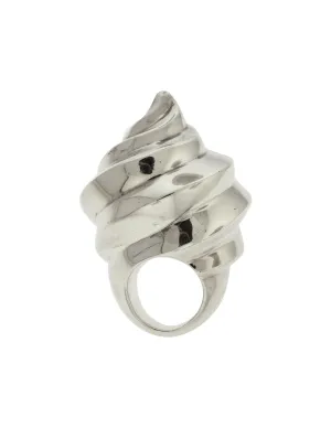 Patricia von Musulin Vintage Iconic Massive Oversized 'Fluted Spiral' 'Ice Cream Cone' Swirl Sterling Silver Ring