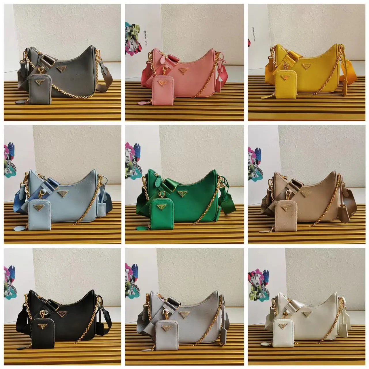 PD267 Padded Leather Prada Re-Edition 2005 Shoulder Bag / HIGHEST QUALITY VERSION / 8.6x7x2.5inch