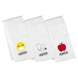 Personalized Emoji Burp Cloth - 3 Pack An Apple A Day Keeps The Doctor Away