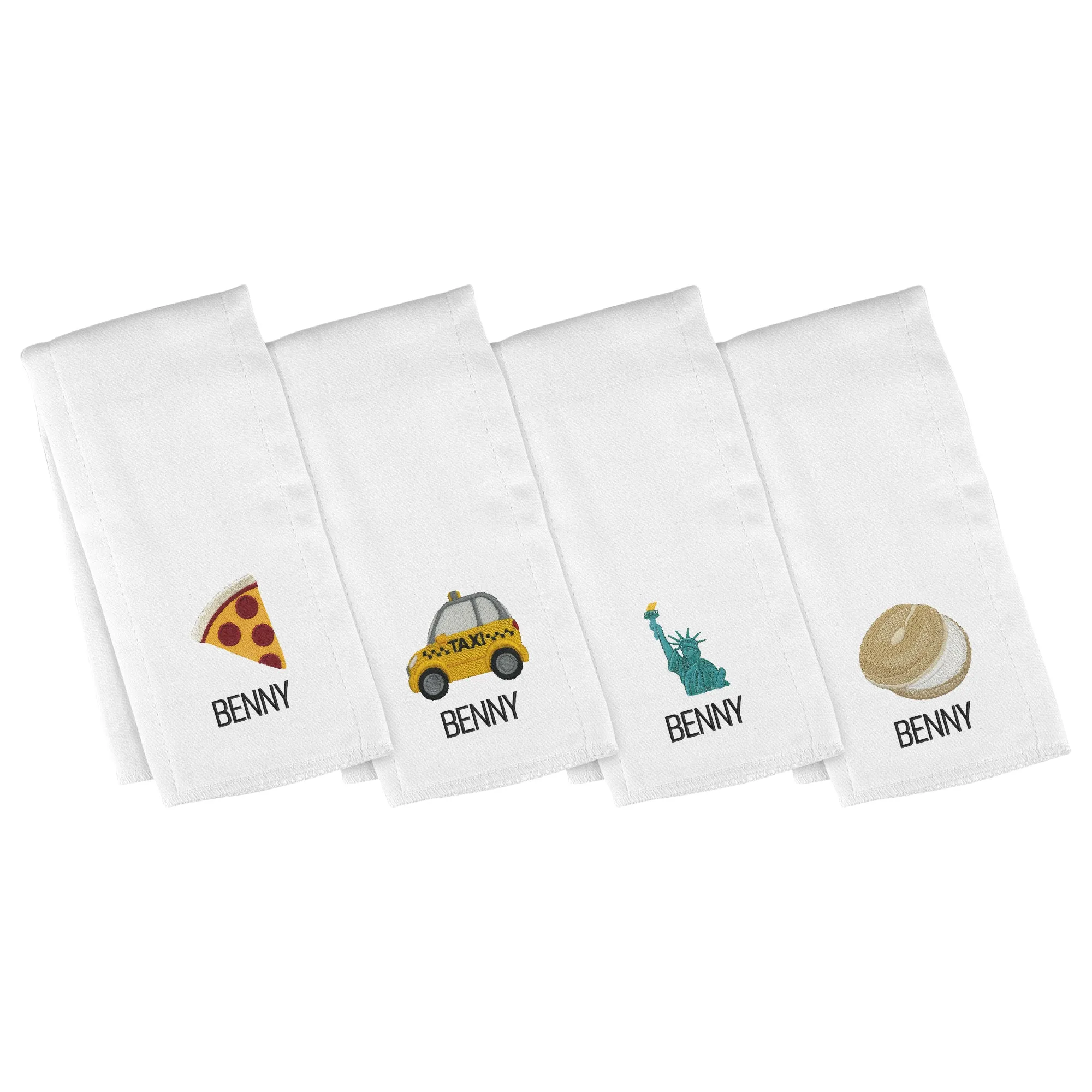 Personalized Emoji Burp Cloth - 4 Pack NYC