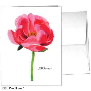 Pink Flower 1, Greeting Card (7331)