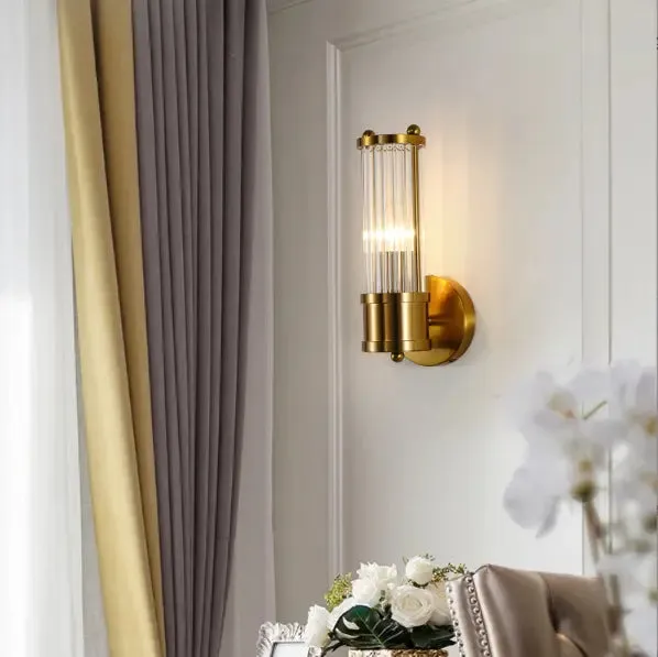 Post-modern crystal wall lamp creative living room TV background wall bedroom bedside lamp hotel aisle light luxury wall lamp