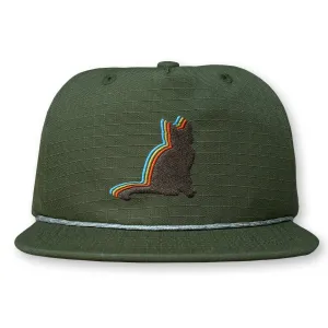 Poster Nutbag Rope Hat / Olive Ripstop Nylon with Heathbar Cat