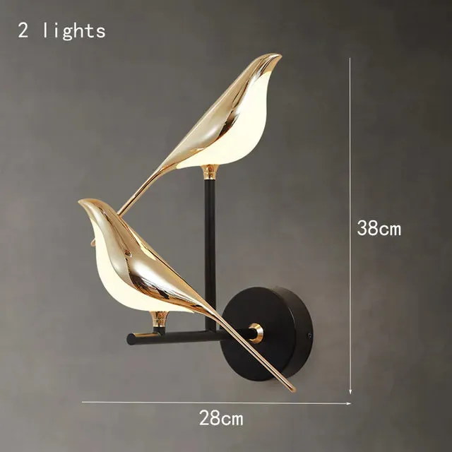 Postmodern Bird Led Wall Lamp Acrylic Bedroom Bedside Wall Sconce Hallway Aisle Staircase Indoor Wall Light Fixtures