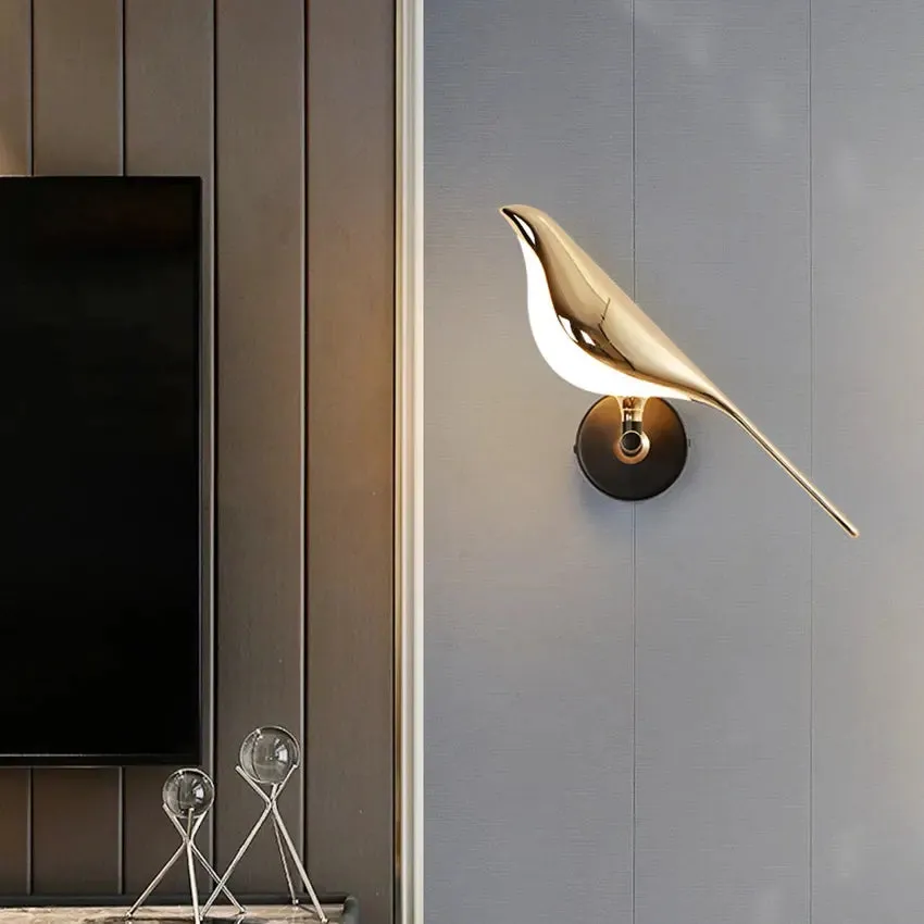 Postmodern Bird Led Wall Lamp Acrylic Bedroom Bedside Wall Sconce Hallway Aisle Staircase Indoor Wall Light Fixtures
