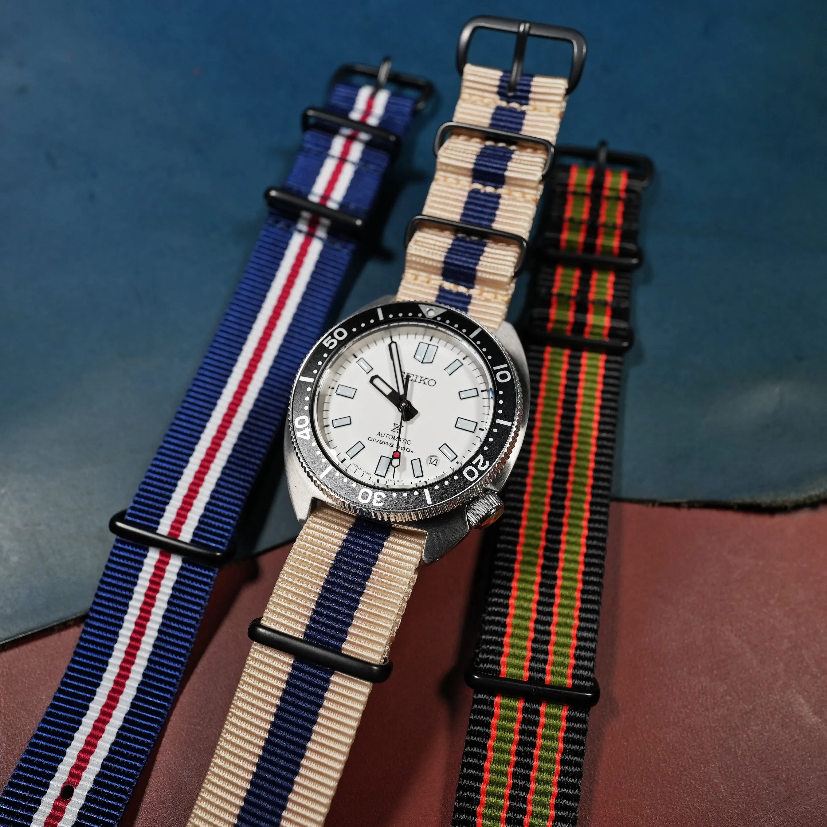 Premium Nato Strap in Beige Navy